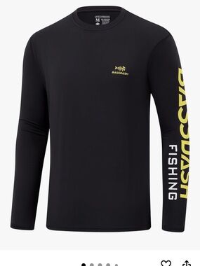 Long Sleeve Fishing Performance Bassdash Shirt  UPF50+ UV - Black/yell  3XL 1171